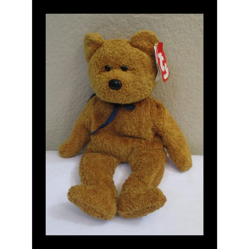 Ty Beanie Baby Fuzz the Bear Gasport Tag Error CREASED TAG